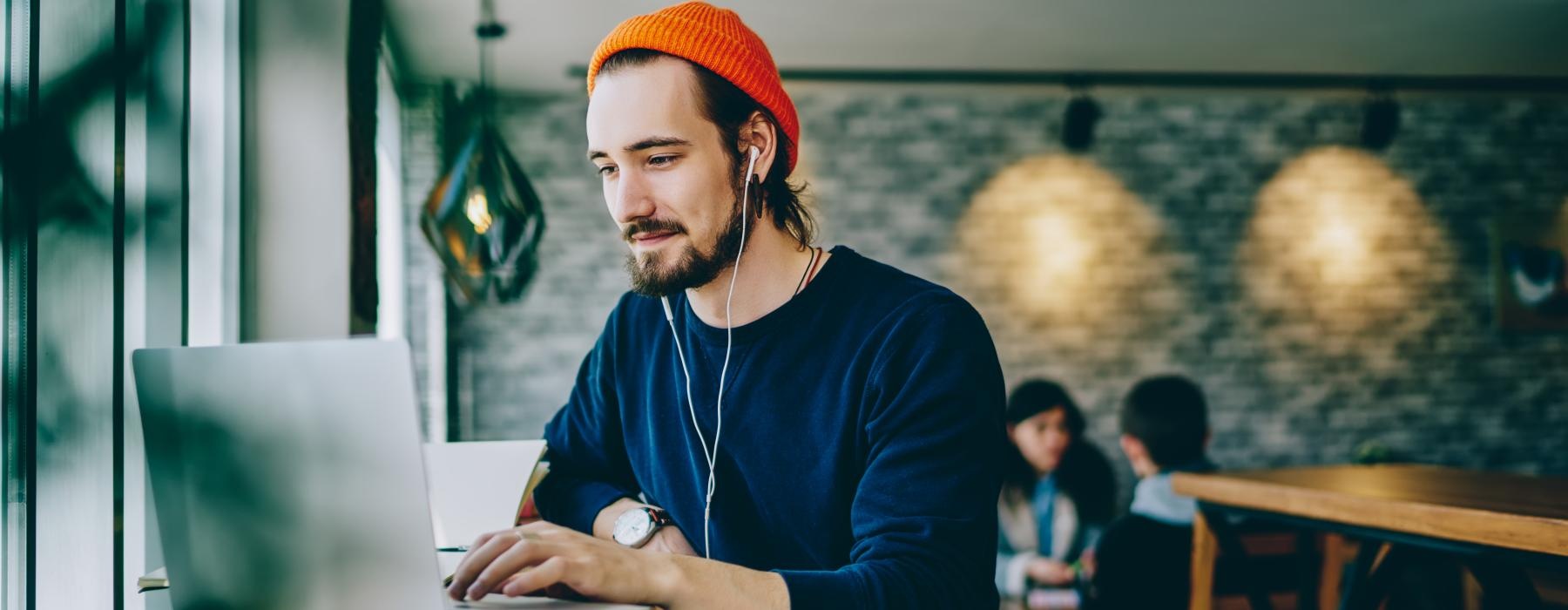 a person with a laptop