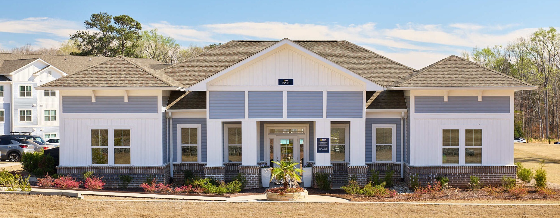 the exterior of a clubhouse